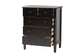 Baxton Studio Braith Farmhouse Black Spindle Wood 5-Drawer Chest FredCo