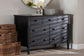 Baxton Studio Braith Farmhouse Black Spindle Wood 7-Drawer Dresser FredCo