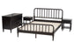 Baxton Studio Braith Farmhouse Black Spindle Wood King Size 4-Piece Bedroom Set with Two Nightstands FredCo