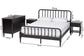 Baxton Studio Braith Farmhouse Black Spindle Wood King Size 4-Piece Bedroom Set with Two Nightstands FredCo