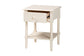 Baxton Studio Braith Farmhouse Ivory Spindle Wood 1-Drawer Nightstand FredCo