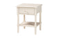 Baxton Studio Braith Farmhouse Ivory Spindle Wood 1-Drawer Nightstand FredCo
