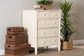 Baxton Studio Braith Farmhouse Ivory Spindle Wood 5-Drawer Chest FredCo