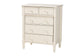 Baxton Studio Braith Farmhouse Ivory Spindle Wood 5-Drawer Chest FredCo