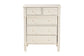 Baxton Studio Braith Farmhouse Ivory Spindle Wood 5-Drawer Chest FredCo