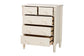 Baxton Studio Braith Farmhouse Ivory Spindle Wood 5-Drawer Chest FredCo