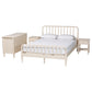 Baxton Studio Braith Farmhouse Ivory Spindle Wood King Size 4-Piece Bedroom Set with Two Nightstands FredCo