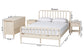 Baxton Studio Braith Farmhouse Ivory Spindle Wood King Size 4-Piece Bedroom Set with Two Nightstands FredCo
