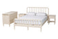 Baxton Studio Braith Farmhouse Ivory Spindle Wood King Size 4-Piece Bedroom Set with Two Nightstands FredCo