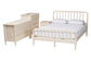 Baxton Studio Braith Farmhouse Ivory Spindle Wood Queen Size 4-Piece Bedroom Set FredCo