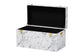 Baxton Studio Brenta Storage Trunk with Lift-Top Lid - Decorative Organizer Chest with Faux Marble Effect, Contemporary Storage Solution FredCo