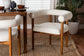 Baxton Studio Caia Boucle Dining Chair - Modern Upholstered Accent Armchair, Cream, Minimalist Design FredCo