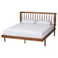 Baxton Studio Calderon Retro-Modern Walnut Brown Finished Wood Queen Size Platform Bed FredCo