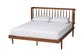 Baxton Studio Calderon Retro-Modern Walnut Brown Finished Wood Queen Size Platform Bed FredCo