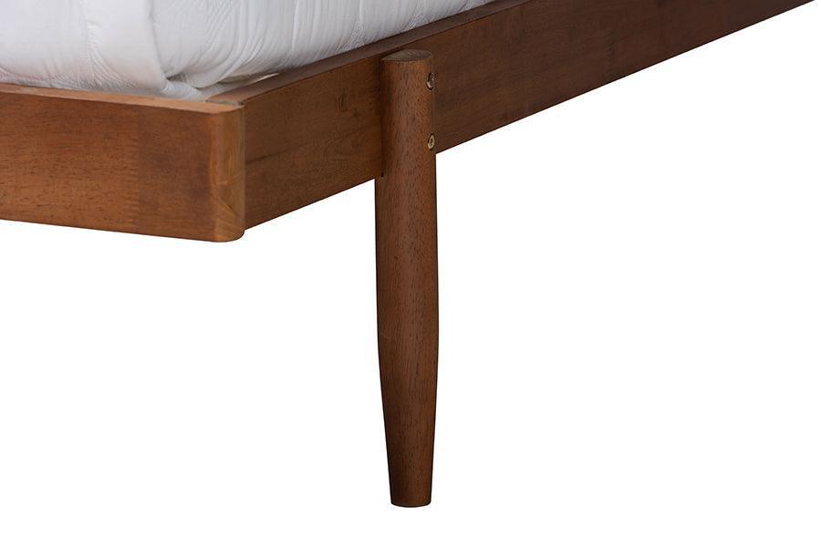 Baxton Studio Calderon Retro-Modern Walnut Brown Finished Wood Queen Size Platform Bed FredCo