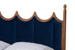 Baxton Studio Calgary Retro-Modern Royal Blue Velvet Fabric and Walnut Brown Wood Queen Size Platform Bed FredCo