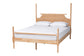 Baxton Studio Caliana King Bobbin Four-Poster Bed – Turned Spindle Post Wood Bed Frame with Panel Headboard, Natural Brown FredCo