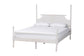 Baxton Studio Caliana King Bobbin Four-Poster Bed – Turned Spindle Post Wood Bed Frame with Panel Headboard, White FredCo