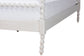 Baxton Studio Caliana King Bobbin Four-Poster Bed – Turned Spindle Post Wood Bed Frame with Panel Headboard, White FredCo