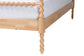 Baxton Studio Caliana Queen Bobbin Four-Poster Bed – Turned Spindle Post Wood Bed Frame with Panel Headboard, Natural Brown FredCo