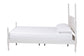 Baxton Studio Caliana Queen Bobbin Four-Poster Bed – Turned Spindle Post Wood Bed Frame with Panel Headboard, White FredCo