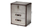 Baxton Studio Calidore Vintage Silver Metal 2-Drawer End Table FredCo