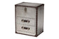 Baxton Studio Calidore Vintage Silver Metal 2-Drawer End Table FredCo