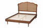 Baxton Studio Camden Mid-Century Walnut Brown Wood and Rattan King Size Platform Bed FredCo