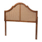Baxton Studio Camila Classic and Traditional Ash Walnut Finished Wood Headboard with Rattan FredCo
