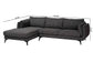 Baxton Studio Cantu Modern Gravel Twill Fabric Left Facing Sectional Sofa FredCo