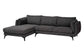 Baxton Studio Cantu Modern Gravel Twill Fabric Left Facing Sectional Sofa FredCo