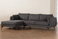 Baxton Studio Cantu Modern Gravel Twill Fabric Left Facing Sectional Sofa FredCo