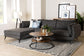 Baxton Studio Cantu Modern Gravel Twill Fabric Left Facing Sectional Sofa FredCo