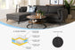 Baxton Studio Cantu Modern Gravel Twill Fabric Left Facing Sectional Sofa FredCo