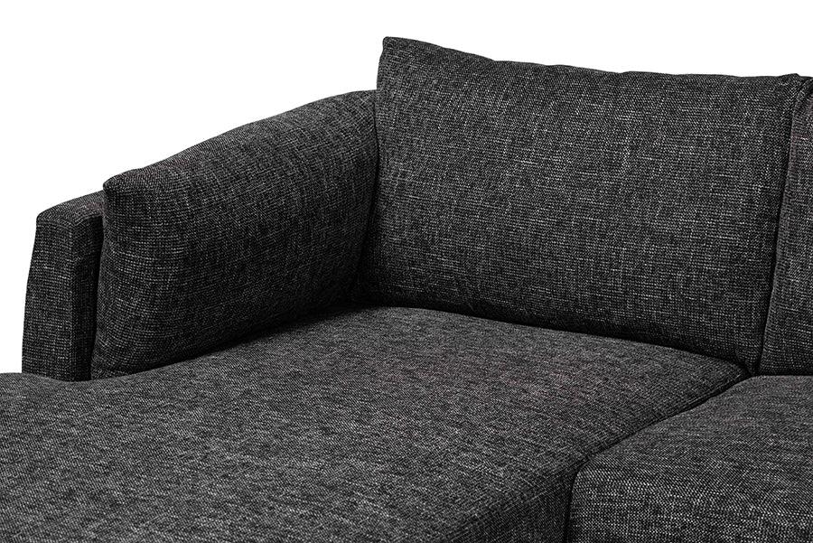 Baxton Studio Cantu Modern Gravel Twill Fabric Left Facing Sectional Sofa FredCo