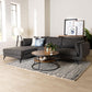Baxton Studio Cantu Modern Gravel Twill Fabric Left Facing Sectional Sofa FredCo
