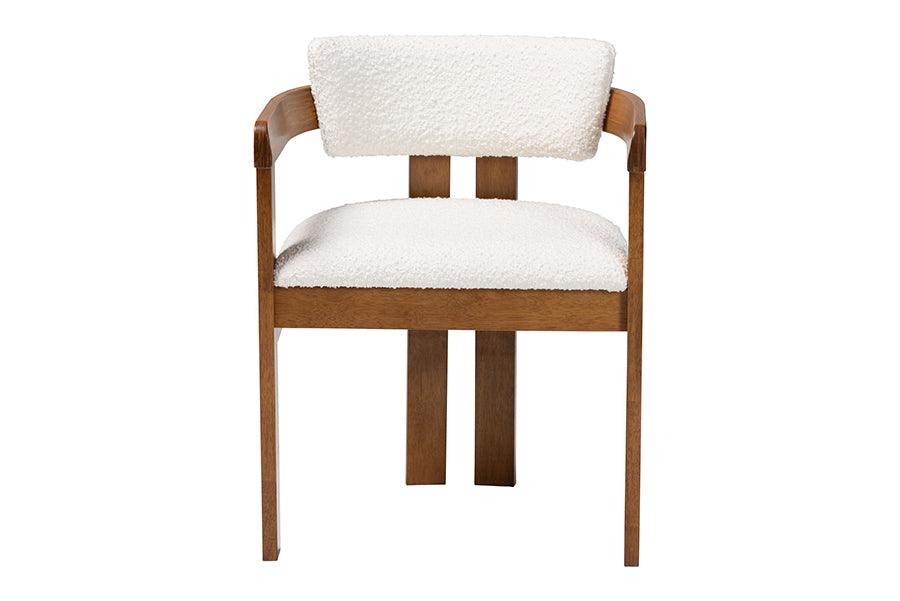 Baxton Studio Carice Modern Cream Boucle Dining Chair FredCo