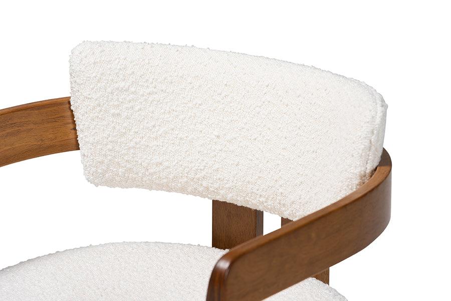 Baxton Studio Carice Modern Cream Boucle Dining Chair FredCo
