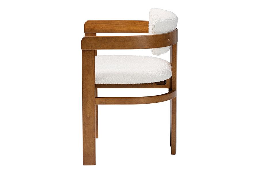 Baxton Studio Carice Modern Cream Boucle Dining Chair FredCo