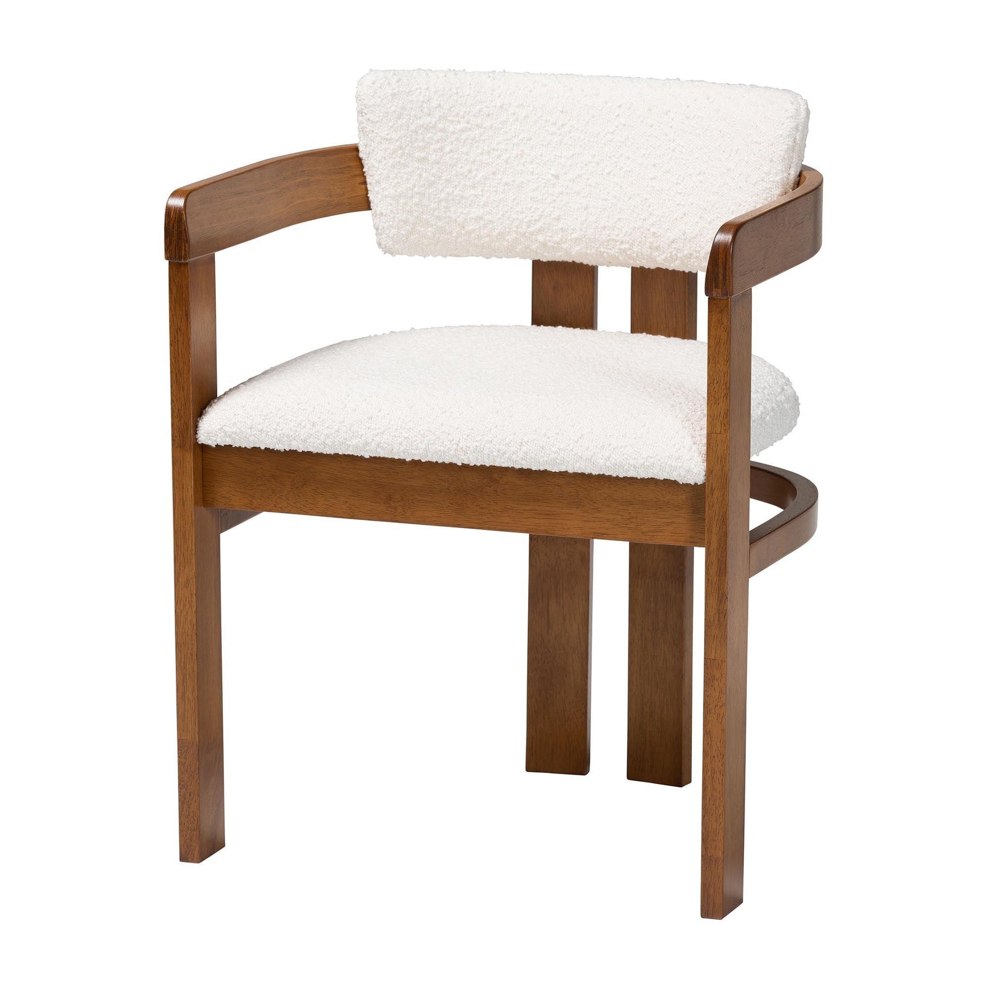 Baxton Studio Carice Modern Cream Boucle Dining Chair FredCo