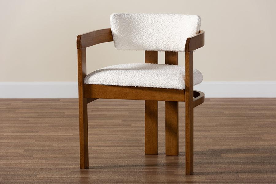Baxton Studio Carice Modern Cream Boucle Dining Chair FredCo