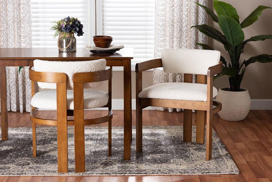 Baxton Studio Carice Modern Cream Boucle Dining Chair FredCo