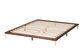 Baxton Studio Channary Mid-Century Modern Transitional Walnut Brown Finished Wood and Gold Metal Bed Frame FredCo