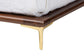 Baxton Studio Channary Mid-Century Modern Transitional Walnut Brown Finished Wood and Gold Metal Bed Frame FredCo
