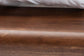 Baxton Studio Channary Mid-Century Modern Transitional Walnut Brown Finished Wood and Gold Metal Bed Frame FredCo