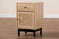 Baxton Studio Cherelle Mid-Century Modern Light Brown and Black 1-Drawer End Table FredCo
