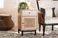 Baxton Studio Cherelle Mid-Century Modern Light Brown and Black 1-Drawer End Table FredCo