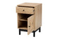 Baxton Studio Cherelle Mid-Century Modern Light Brown and Black 1-Drawer End Table FredCo