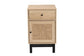 Baxton Studio Cherelle Mid-Century Modern Light Brown and Black 1-Drawer End Table FredCo