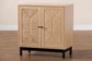 Baxton Studio Cherelle Mid-Century Modern Light Brown and Black 2-Door Storage Cabinet FredCo